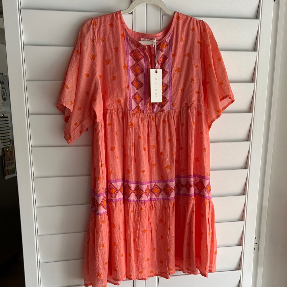 MAREA tiki cover up NWT melon starburst print